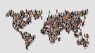 Weltkarte, geformt von Menschen (Grafik) | Bild: colourbox.com