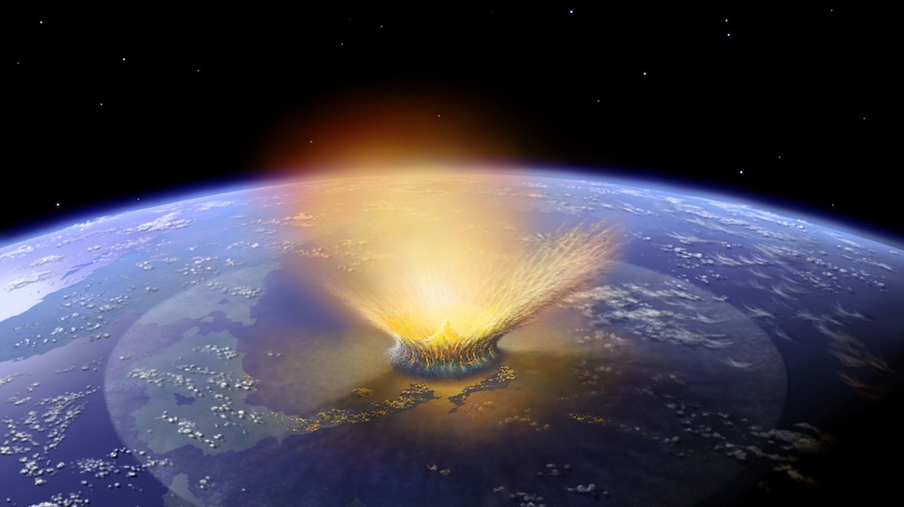 Illustration eines Asteroideneinschlags | Bild: picture-alliance/dpa