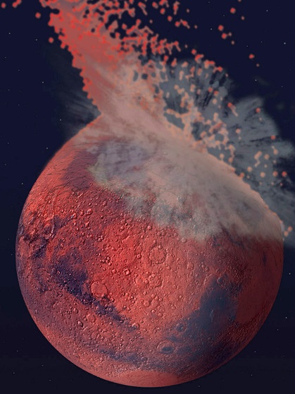 Asteroideneinschlag auf dem Mars | Bild: picture-alliance/dpa