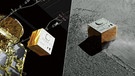 Raumsonde Hayabusa 2 entlässt den Lander MASCOT in Richtung Asteroid Ryugu. | Bild: JAXA