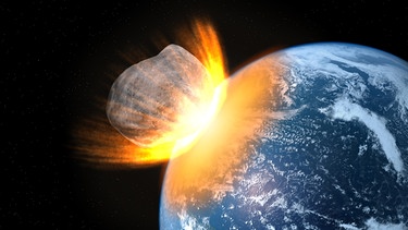 ein gewaltiger Meteorit schlägt auf der Erde ein (Illustration) | Bild: colourbox.com