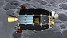 Grafik der NASA-Mondsonde Ladee vor dem Mond | Bild: NASA