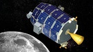 Grafik der NASA-Mondsonde Ladee im Orbit des Mondes | Bild: NASA