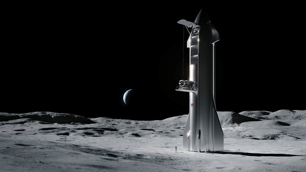 Konzept für eine Mondlandefähre von SpaceX | Bild: SpaceX