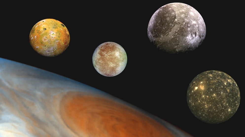 Jupitermonde Io, Europa, Ganymed und Kallisto  | Bild: Nasa