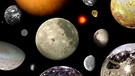 Monde unseres Sonnensystems. Wusstet ihr, dass es nicht nur unseren Erdtrabanten, sondern viele verschiedene Monde gibt? Unser Mond ist einer der größten in unserem Sonnensystem. Aber es gibt noch viele andere Monde, die es zu entdecken gilt.  | Bild: NASA; Collage: BR