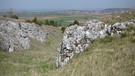 Hinter Felsen liegt der flache Rieskrater | Bild: picture-alliance/dpa
