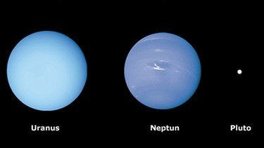 Größenverhältnisse Uranus, Neptun, Pluto | Bild: NASA, BR