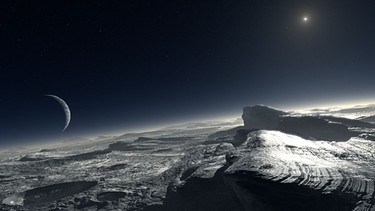 Künstlerische Darstellung der Oberfläche von Pluto | Bild: ESO/L. Calçada