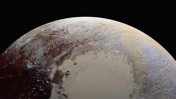 New Horizons’ Best View of Pluto’s Craters, Mountains and Icy Plains | Bild: NASA Video (via YouTube)
