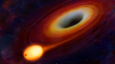 Schwarzes Loch verschluckt Stern (Illustration) | Bild: Bild: Universität Warwick/Mark A Garlick