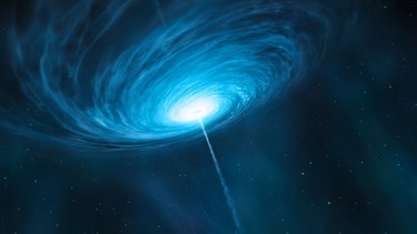 Schwarzes Loch einer mehr als fünf Milliarden Lichtjahre entfernten Galaxie (Illustration) | Bild: Europäische Südsternwarte ESO    dpa