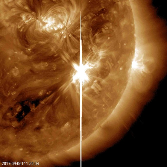 Sonneneruption vom 6. September 2017 | Bild: Solar Dynamics Observatory, NASA