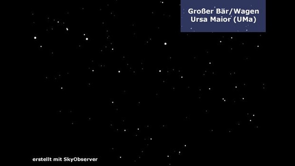 Sternbild großer Bär (Ursa Maior) oder großer Wagen ohne Markierung | Bild: BR, SkyObserver