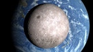 Der Mond kreist streng genommen nicht um die Erde, sondern bildet mit ihr ein Doppelsystem mit einem gemeinsamen Schwerpunkt, um den beide kreisen. | Bild: NASA Scientific Visualization Studio