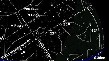 Die Koordinaten des Sternbilds Pegasus, eines der 48 ptolemäischen Sternbildern. | Bild: BR
