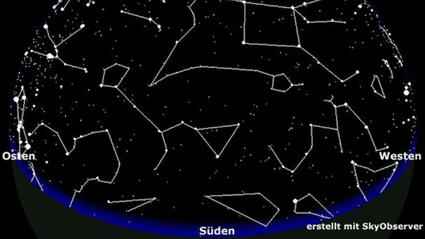 Grafische Darstellung der Sternenkonstellation am Herbsthimmel | Bild: BR