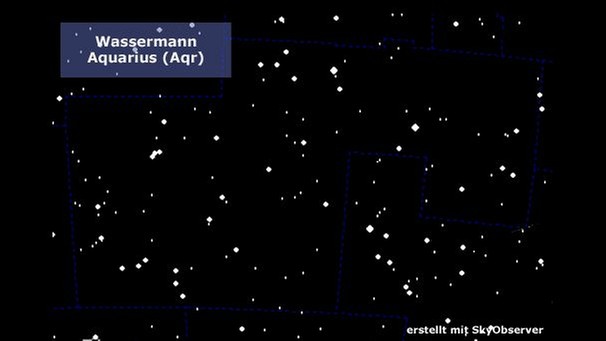 Das Sternbild Wassermann (Aquarius) ohne Markierung | Bild: BR, SkyObserver