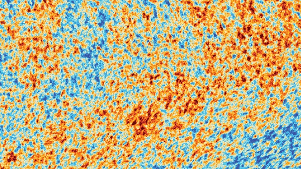 Dieses Bild zeigt einen Ausschnitt aus einer Aufnahme des kosmischen Mikrowellenhintergrunds. Es ist quasi ein "Babyfoto" unseres Universums, das älteste Bild, das wir vom Universum machen können.  | Bild: ESA/Planck Collaboration