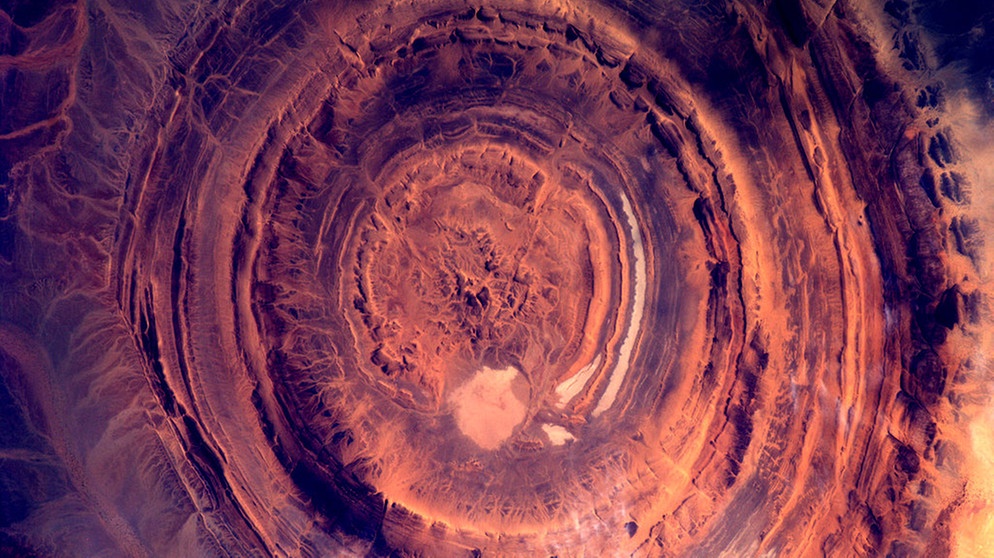 Lava-Krater in Mauretanien, Sahara-Wüste | Bild: ESA/NASA
