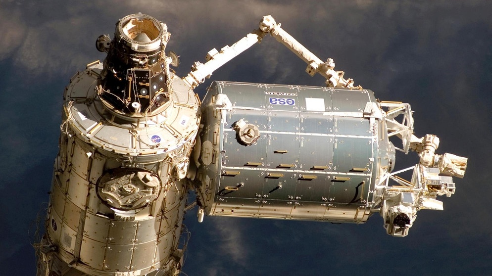 Das Wissenschaftsmodul Columbus an der ISS ist der Hauptbeitrag der europäischen Weltraumorganisation ESA.  | Bild: NASA