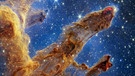 Das James Webb-Weltraumteleskop hat die "Säulen der Schöpfung" im Adler-Nebel aufgenommen.  | Bild: NASA, ESA, CSA, STScI; J. DePasquale, A. Koekemoer, A. Pagan (STScI).