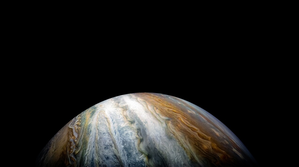 Jupiters farbige Nebelgürtel | Bild: NASA/JPL-Caltech/SwRI/MSSS/Kevin M. Gill