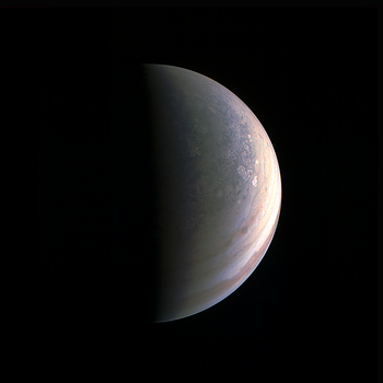 Sonde Juno fotografiert Jupiter-Nordpol am 27. August | Bild: NASA/JPL-Caltech/SwRI/MSSS