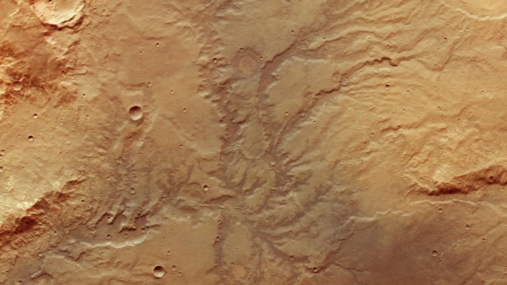 Verästeltes Talnetzwerk auf dem Mars | Bild: ESA/DLR/FU Berlin, CC BY-SA 3.0 IGO