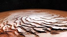 Sonde Mars Express zeigt uns eisige Spirale am Nordpol des Planeten Mars | Bild: ESA/DLR/FU Berlin; NASA MGS MOLA Science Team/dpa