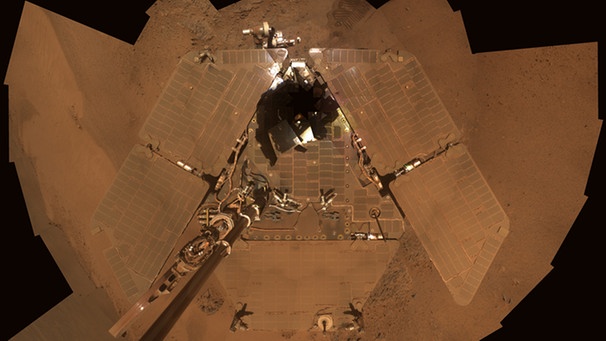 Staubiges Selbstbildnis der Opportunity auf dem Mars, 21. - 24. Dezember 2011 | Bild: NASA/JPL-Caltech/Cornell/Arizona State Univ.