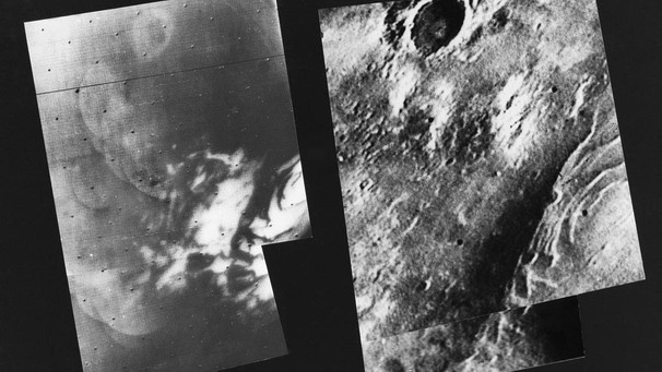 Aufnahmen des mars-Südpols, aufgenommen mit der Mariner 9 und 7 | Bild: NASA