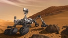 Illustration: Zwei Jahre lang soll Curiosity, der Mars-Rover der NASA, nach organischen Materialien suchen. | Bild: NASA