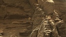 Felswand in der "Murray Buttes"-Region. Curiosity, der Mars-Rover der NASA, schaut für uns genauer hin. | Bild: NASA/JPL-Caltech/MSSS