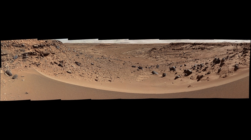 Tal auf dem Mars, aufgenommen von Curiosity, dem Mars-Rover der NASA | Bild: NASA/JPL-Caltech/MSSS