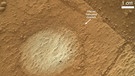 Mulde im Gale-Krater, aufgenommen von Curiosity, dem Mars-Rover der NASA | Bild: Science, dpa-Bildfunk