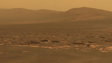 Opportunity, der Mars-Rover der NASA, untersucht seit Jahren den Endeavour-Krater. | Bild: picture-alliance/dpa