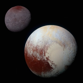 Pluto (vorne) und Pluto-Mond Charon | Bild: NASA/JHUAPL/SwRI