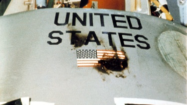Ausgebrannte Apollo-1-Kapsel | Bild: picture-alliance/dpa