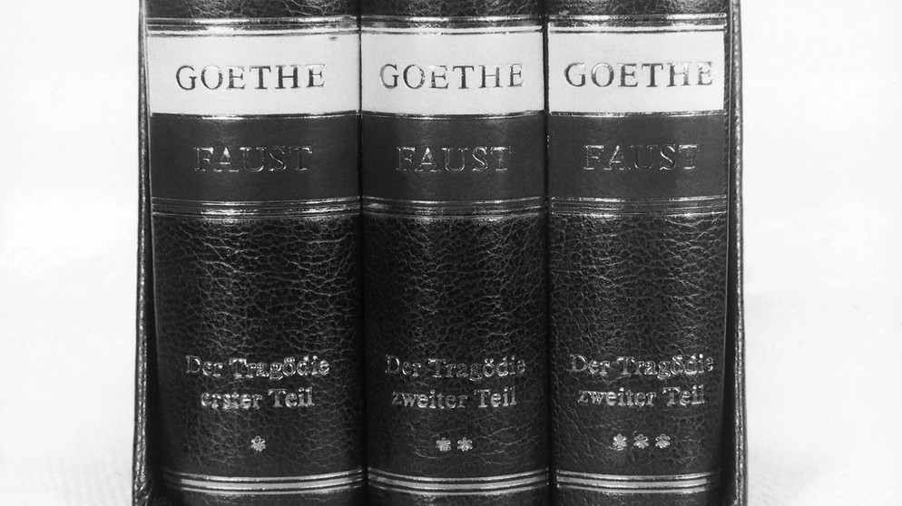 Dreibändige Ausgabe von Goethes "Faust", die mit dem Kosmonauten Sigmund Jähn 1978 im Weltall war. | Bild: picture-alliance/dpa
