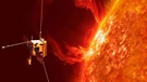 Solar Orbiter in der Nähe der Sonne (künstlerische Darstellung) | Bild: ESA/AOES