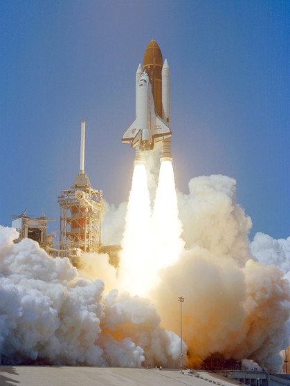 Erster Start des Space Shuttles Challenger am 4. April 1983. | Bild: NASA