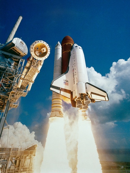 Start des Space Shuttles Atlantis am 3. Oktober 1985. | Bild: NASA