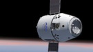 Elon Musks Firma SpaceX hat die Dragon-Raumkapsel entwickelt. Sie übernimmt als Ersatz für die Space Shuttles die Transportflüge zur Internationalen Raumstation ISS. | Bild: picture-alliance/dpa