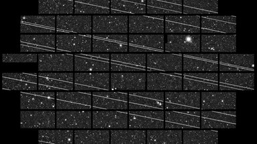 Starlink-Satelliten werden von nun an immer wieder astronomische Aufnahmen negativ beeinflussen, bzw. unbrauchbar machen. Diese Aufnahme entstand mit der DECam am Blanco 4-meter telescope des Cerro Tololo Inter-American Observatory (CTIO).  | Bild: CTIO/NOIRLab/NSF/AURA/DECam DELVE Survey