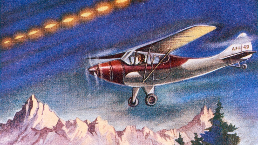 Der Amateurpilot Kenneth Arnold berichtet 1947 erstmals davon, mysteriöse Flugobjekte beobachtet zu haben.  | Bild: picture alliance / Mary Evans Picture Library | -