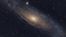 Unsere Nachbargalaxie, der Andromedanebel.
Sie ist unserer Milchstraße sehr ähnlich und uns in einer Entfernung von 2.5 Millionen Lj. ziemlich nahe. | Bild: Alfred Falk