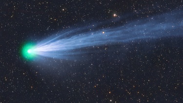 Der Komet 12P/Pons-Brooks am 2. März 2024, aufgenommen von Michael Jäger. Der Schweif war zu dem Zeitpunkt nach Schätzung des Fotografen etwa 5 Grad lang. | Bild: Michael Jäger