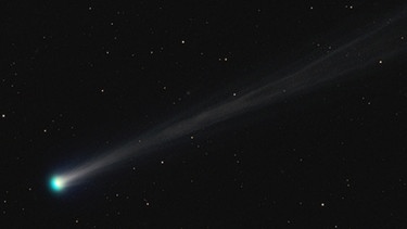 Der Komet zeigt einen wunderschön strukturierten Schweif, aufgenommen mit einem 80/480 Refraktor und einer Astro CCD Kamera. | Bild: Rochus Hess