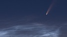Komet Neowise C2020 F3 im Juli 2020 über leuchtenden Nachtwolken über Schleswig-Holstein, fotografiert von Friedrich Neujahr | Bild: Friedrich Neujahr